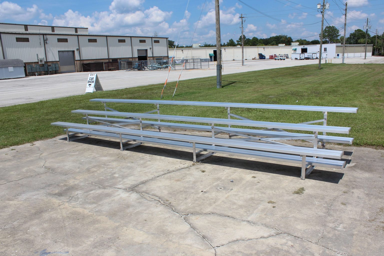 3 Row 15ft Aluminum Tip N Roll Bleacher Southeastern Seating