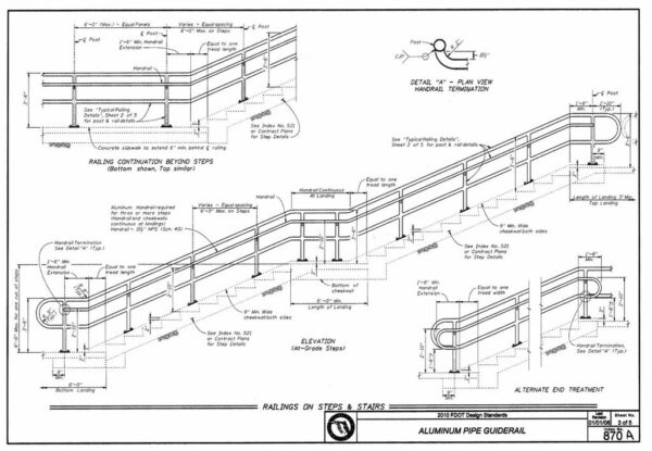 Aluminum Guide Handrails DOT Approved Southeastern Seating