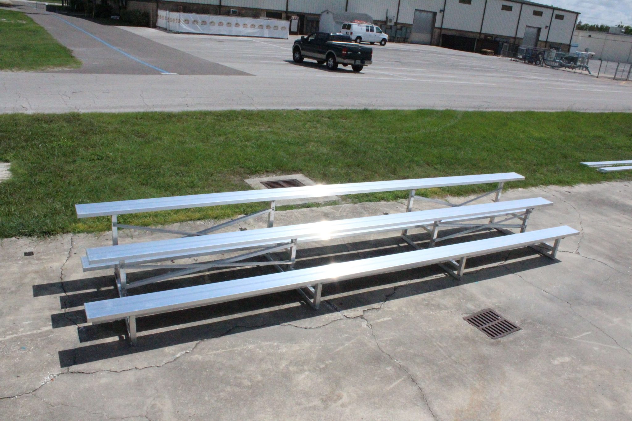 3 Row aluminum Bleacher, Manufacturer Install Deliver Ship Transportable