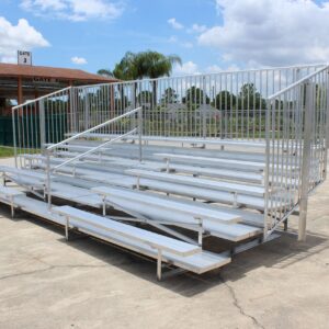 Southeastern Seating 5 Row Non-Elevated Bleachers for sale or rental.