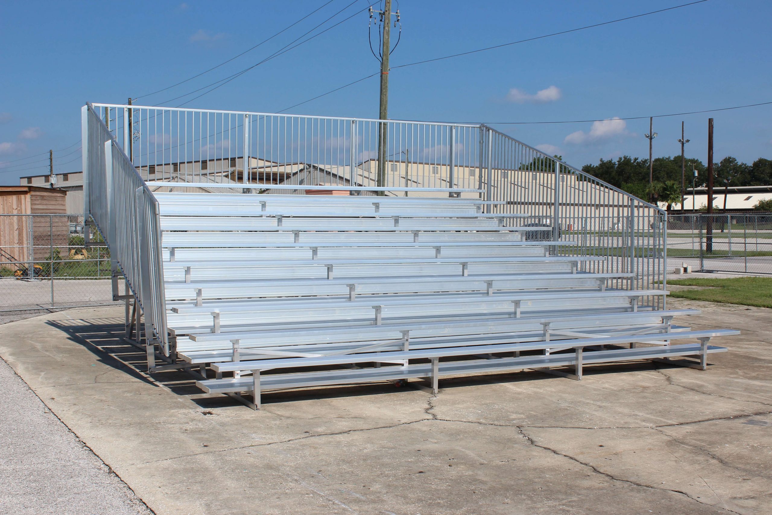 10 row aluminum bleachers for sale or rental | Manufacture, install, & ship