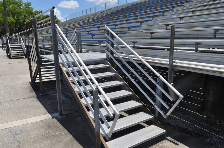 Before bleacher stairs in need of renovation